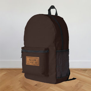 Dark Brown Personalized Chocolate Printed Backpack