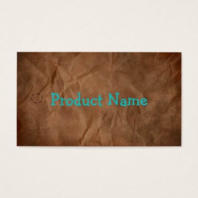 Dark Brown Primitive Paper Hang Tag (Front)