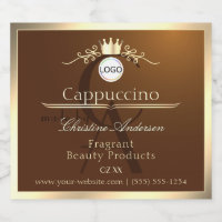 Dark Brown Product Label Gold Frame Logo Monogram