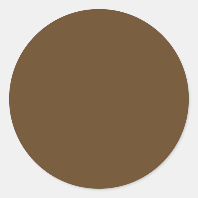 Dark Brown Solid Colour Classic Round Sticker (Front)