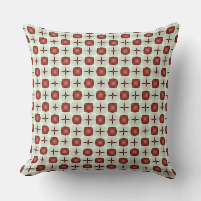Dark Brown Square and Natal Star Throw Pillow (Front)