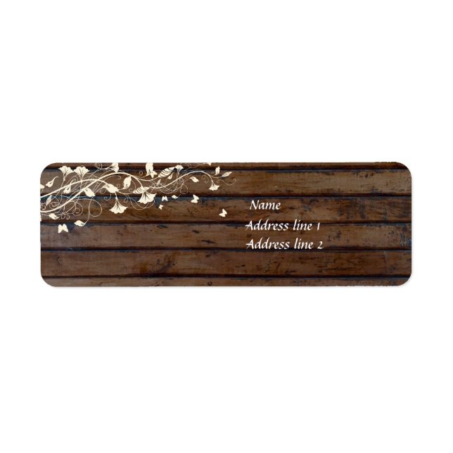 Dark Brown Wood Address Labels (Front)