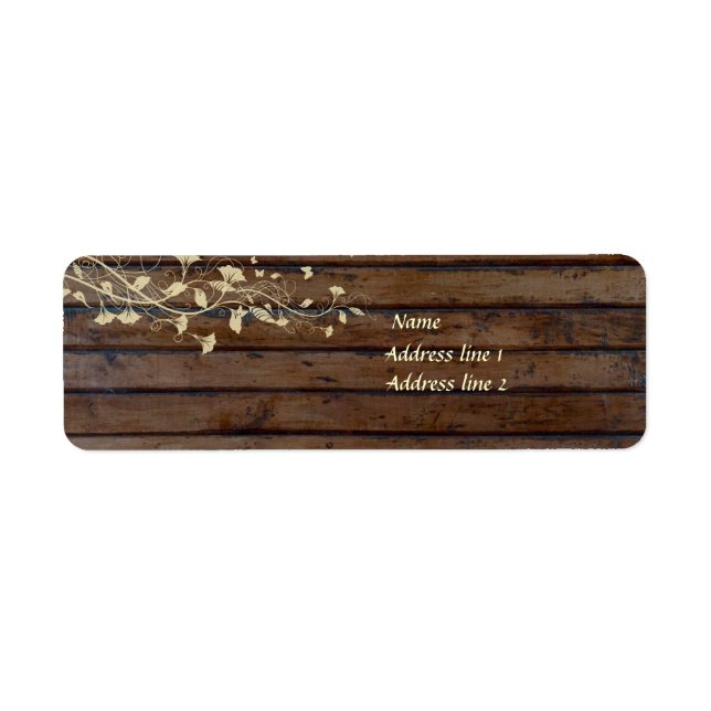 Dark Brown Wood Address Labels (Front)