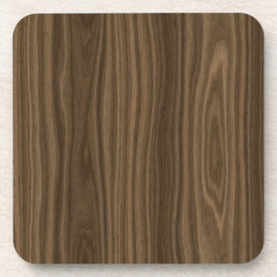 Dark Brown Wood Grain Coaster