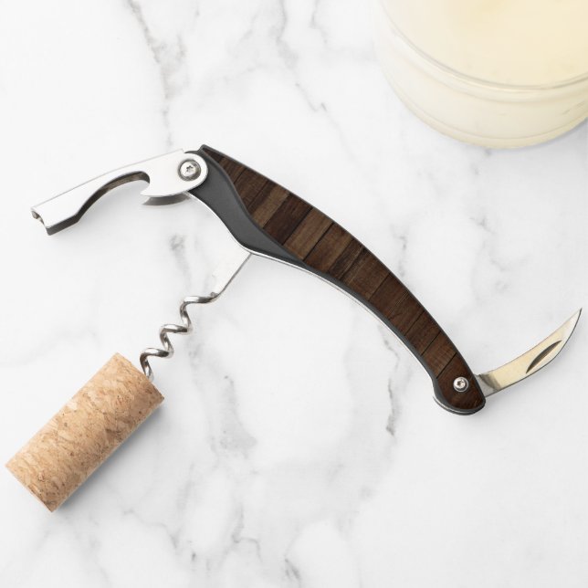 Dark Brown Wood Grain Corkscrew (Front)