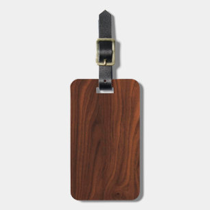 Dark Brown Wood Look Luggage Tag