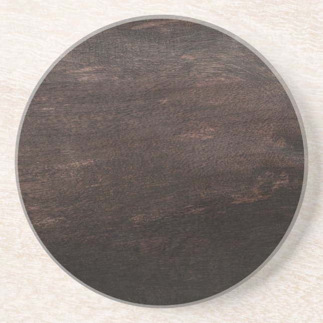 Dark Brown Wood Sandstone Coaster (Front)