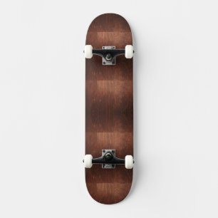 Dark Brown Wood Texture Skateboard