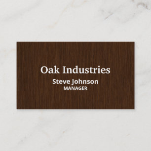 Dark Brown Woodgrain Look Professional Business Card