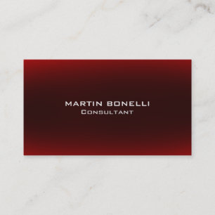 Dark Browny Red Trendy Plain Clean Business Card