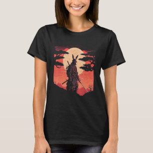 Dark Bunny Rabbit Samurai Warrior Katana Japanese  T-Shirt