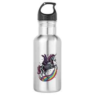 Dark Bunny Riding Skeleton Unicorn Vintage Engravi 532 Ml Water Bottle