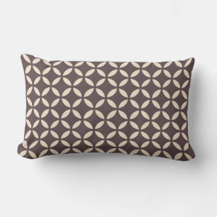 Dark Burgundy Off-White Geometric Pattern Lumbar Cushion