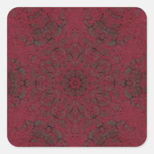 Dark Burgundy Pattern Background Square Sticker