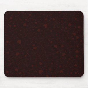 Dark Burgundy Red Romantic Heart Pattern Mouse Pad