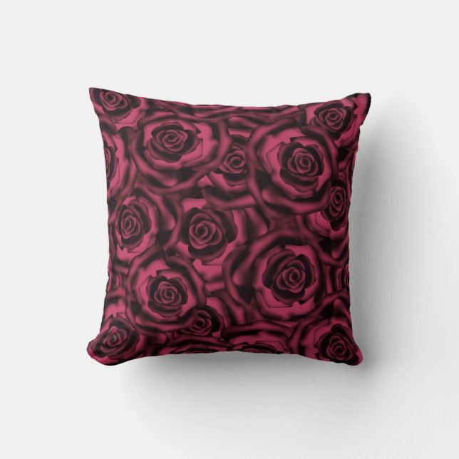 Dark Burgundy roses . Cushion (Front)