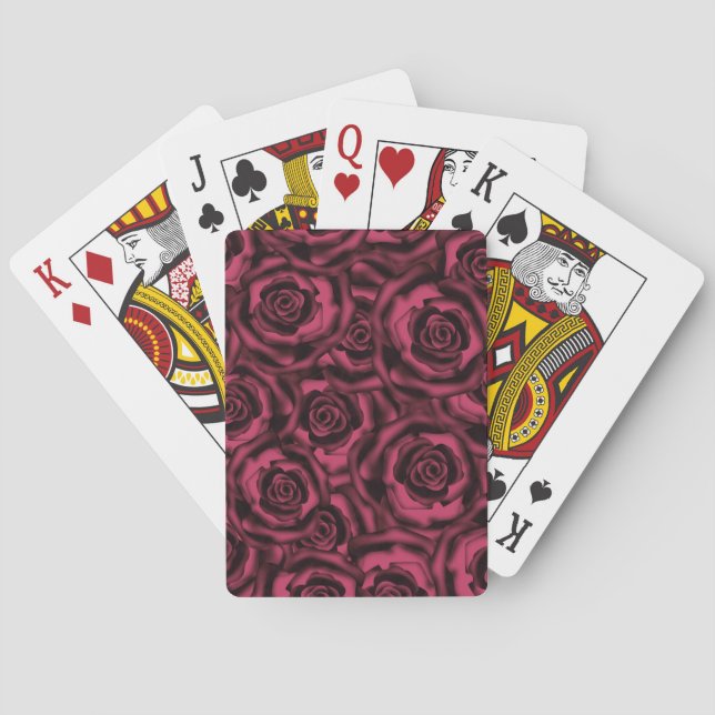 Dark Burgundy roses . Playing Cards (Back)