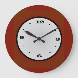 Dark Burnt Orange with White Centre Large Clock