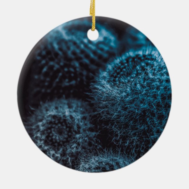 Dark Cactus Ceramic Tree Decoration (Back)
