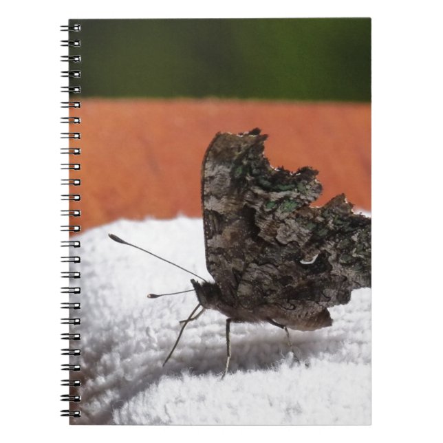 Dark Camouflage Butterfly Spiral Notebook (Front)