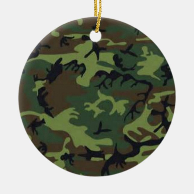 Dark camouflage ceramic tree decoration (Front)