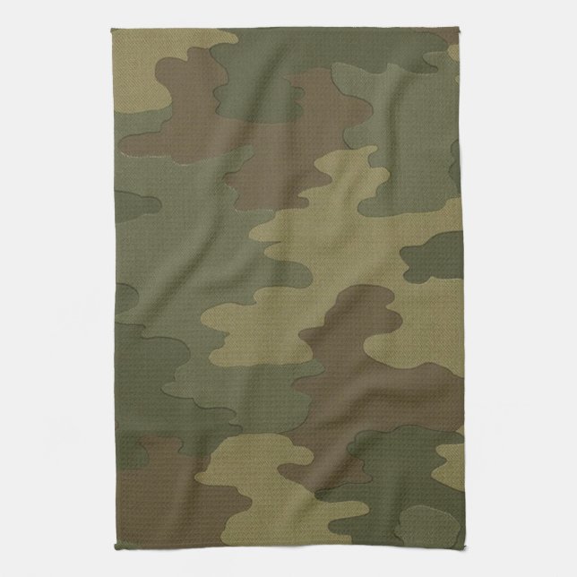 Dark Camouflage Kitchen Towel (Vertical)