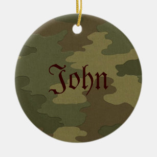Dark Camouflage Name Ornament