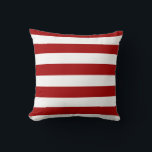 Dark Candy Apple Red and White Stripes Cushion<br><div class="desc">Dark Candy Apple Red and White Stripes</div>