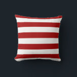 Dark Candy Apple Red and White Stripes Cushion<br><div class="desc">Dark Candy Apple Red and White Stripes</div>