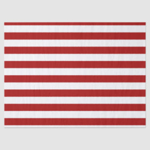 Dark Candy Apple Red and White Stripes Tissue Paper