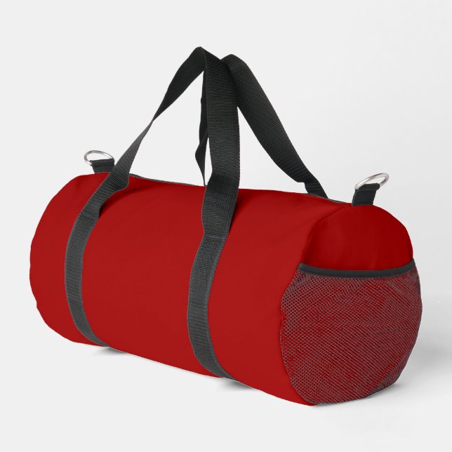 Dark Candy Apple Red Solid Colour Duffle Bag (Right Corner)