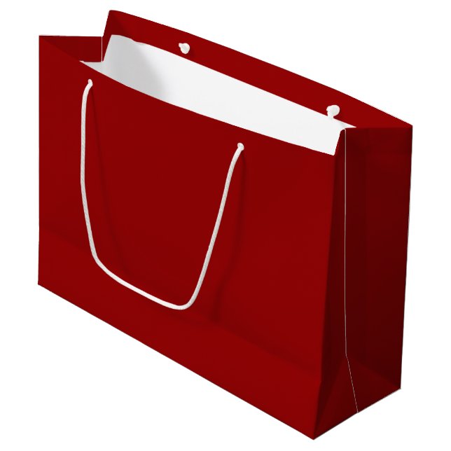 Dark Candy Apple Red Solid Colour  Large Gift Bag (Front Angled)