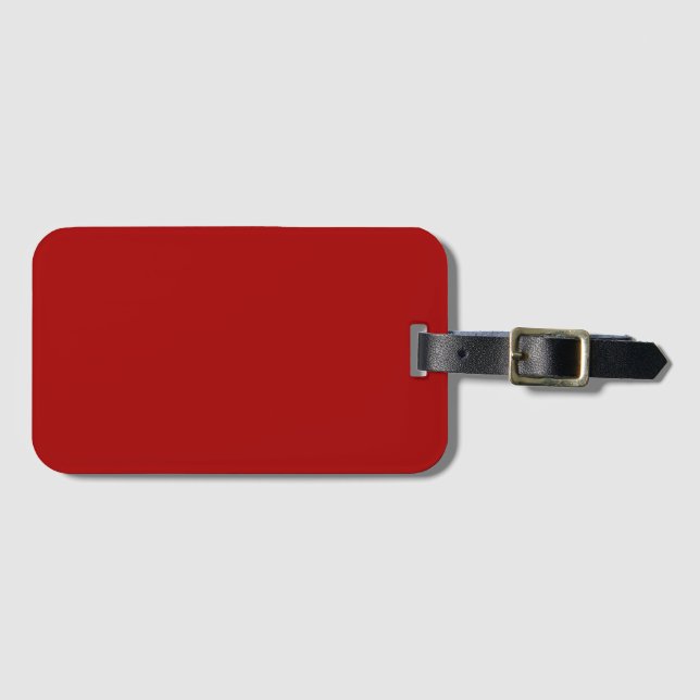 Dark Candy Apple Red Solid Colour Luggage Tag (Front Horizontal)