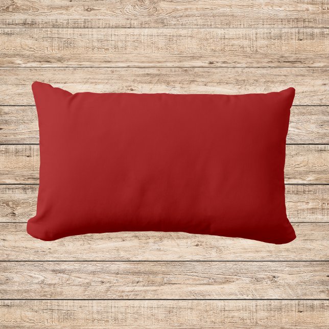 Dark Candy Apple Red Solid Colour Lumbar Cushion (Creator Uploaded)