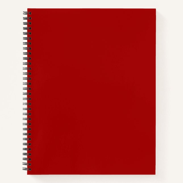 Dark Candy Apple Red Solid Colour Notebook (Front)