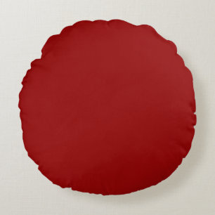 Dark Candy Apple Red Solid Colour Round Cushion