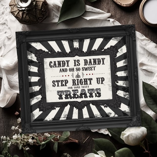 Dark Carnival Psycho Circus Party Candy Treat Sign (Creator Uploaded)