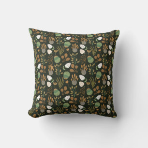 Dark Carrots And Nuts Pattern Cushion