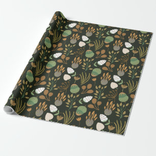Dark Carrots And Nuts Pattern Wrapping Paper