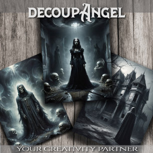 Dark Castle Entities - Decoupage - Wrapping Paper Sheet