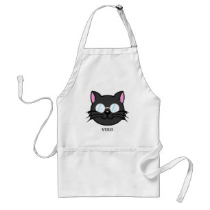 Dark Cat Black Cat Grey Cat Wearing Glasses Standard Apron