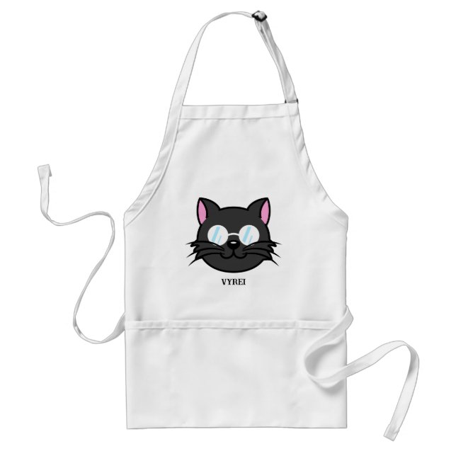 Dark Cat Black Cat Grey Cat Wearing Glasses Standard Apron (Front)
