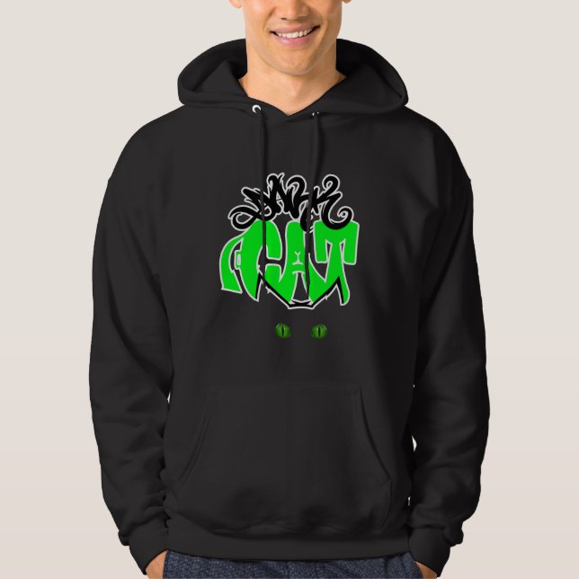 Dark cat in graffiti art Hoodie (Front)