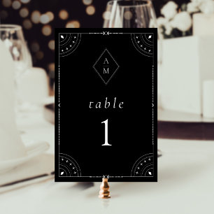 Dark Celestial Moon & Stars Table Number