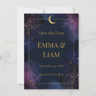 Dark Celestial Save the Date   Gold Constellations