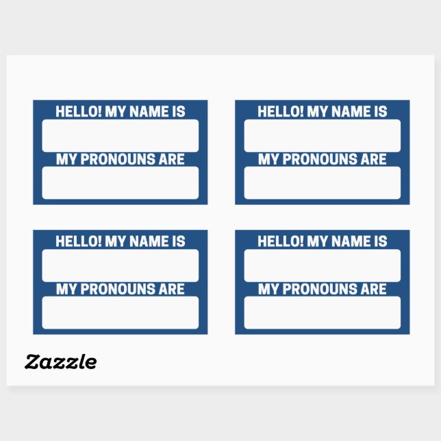 Dark Cerulean Name & Pronoun Labels (Sheet)