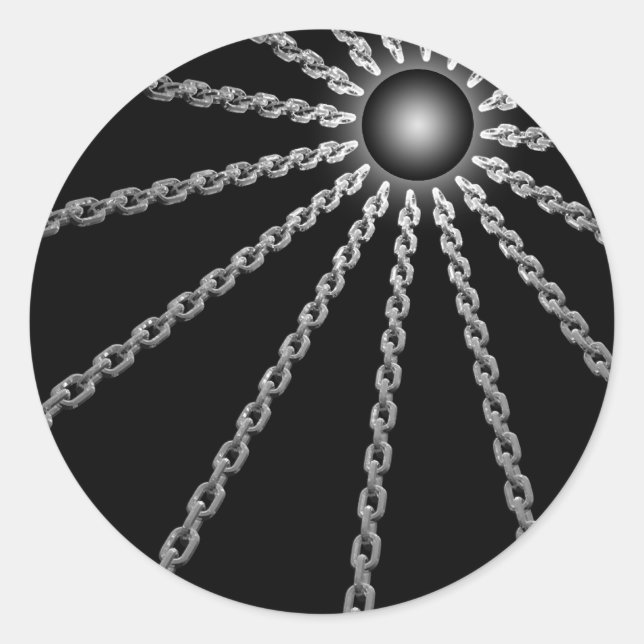 Dark Chains Classic Round Sticker (Front)