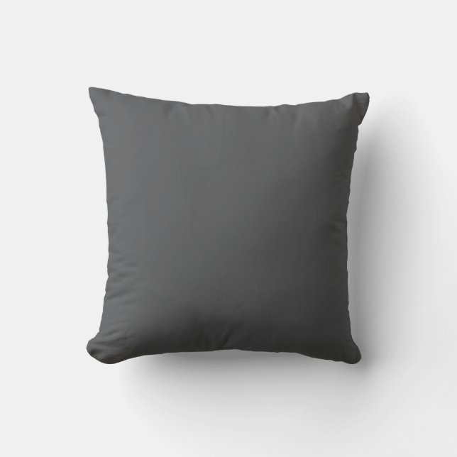 Dark Charcoal Grey Solid Colour Cracked Pepper Cushion (Front)