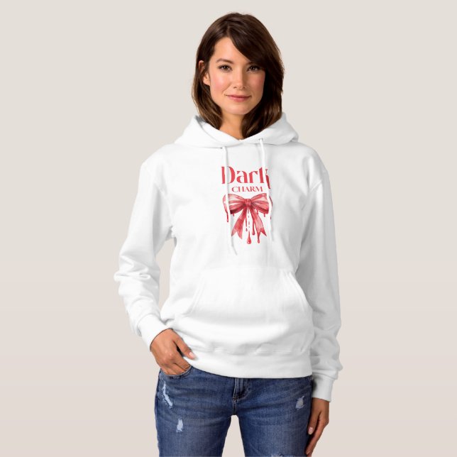 Dark Charm Coquette Gothic Bow Hoodie (Front Full)
