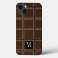 Dark Chocolate Brown Custom Single Initial Striped